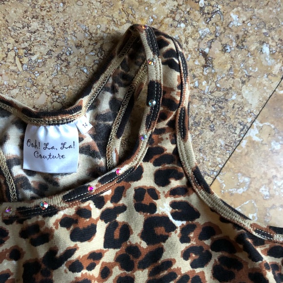 Girls cheetah pink tutu dress - Picture 3 of 7